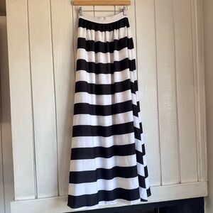 Blaque Label Black and White Striped Maxi Skirt